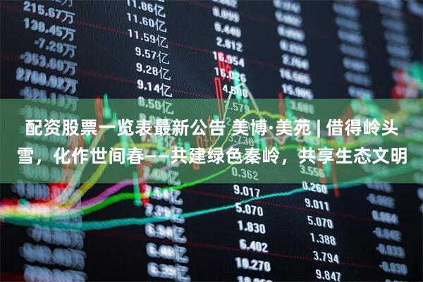 配资股票一览表最新公告 美博·美苑 | 借得岭头雪，化作世间春——共建绿色秦岭，共享生态文明